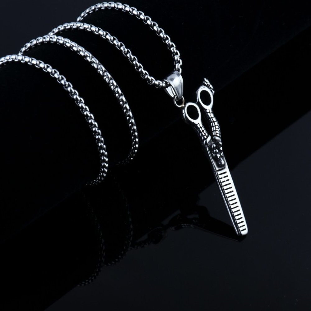 ❤️Fashion domineering scissors pendant necklace for women/men, N90201P225 - Picture 4 of 8